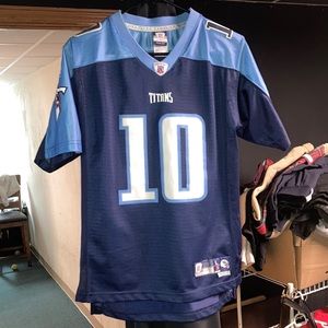 Vince Young Titans NFL equipment Reebok stitched jersey youth large